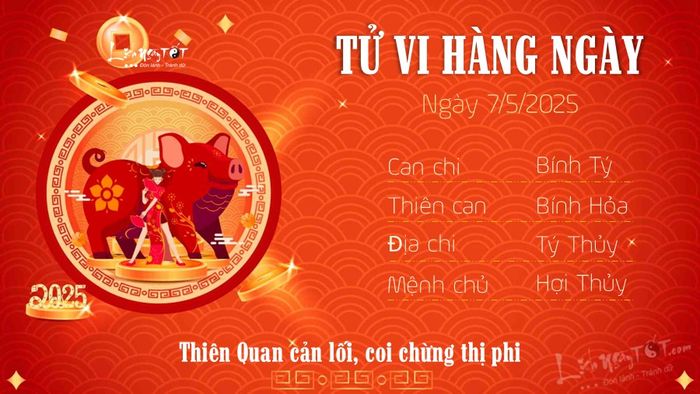 Tử vi hàng ngày 7/5/2025 tuổi Hợi
