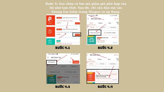 Hướng dẫn bước 4 tìm và sử dụng mã giảm giá từ Shopee Analytics
