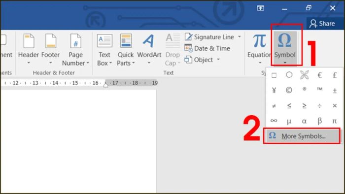 Hướng dẫn đánh dấu tick trong Word bằng Symbol, Bước 2 (Hình minh họa)