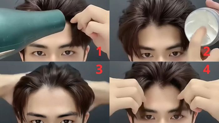Hình minh họa cho bước 3: Cách sử dụng sáp/gôm tạo kiểu tóc Quang Hùng MasterD