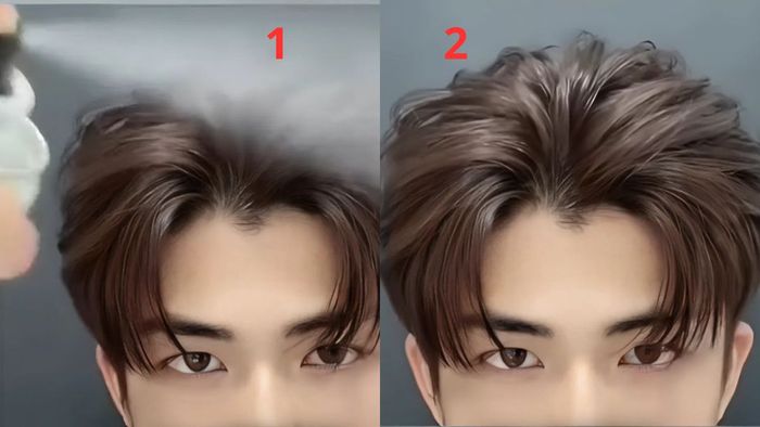 Hình minh họa bước 3 (phiên bản 2) trong cách tạo kiểu tóc giống Quang Hùng MasterD.