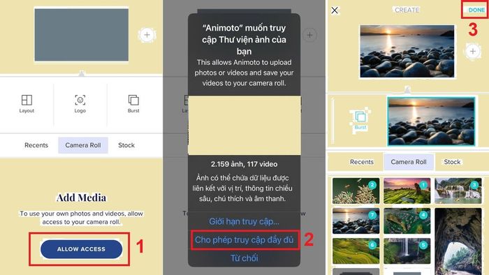 cách sử dụng Animoto trên di động - bước 3