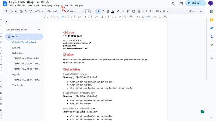 Hướng dẫn sử dụng Google Docs để sửa lỗi chính tả thủ công - Bước 1