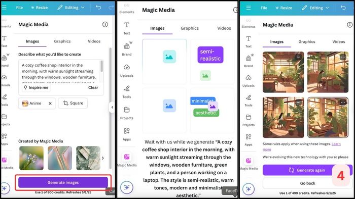 Hướng dẫn chi tiết từng bước để sử dụng Canva AI Image Generator