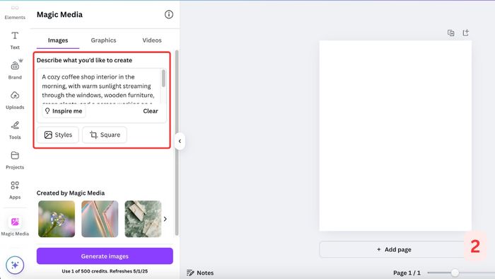 Hướng dẫn từng bước sử dụng Canva AI Image Generator