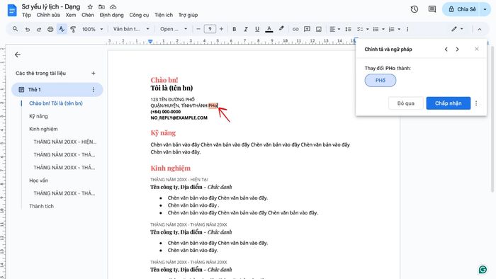 Hướng dẫn sử dụng Google Docs để sửa lỗi chính tả thủ công - Bước 3
