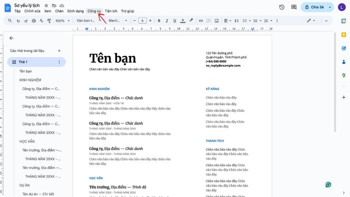 Hướng dẫn sử dụng Google Docs để sửa lỗi chính tả tự động - Bước 1