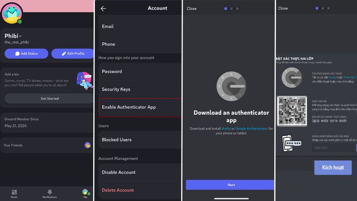 Cách thiết lập xác thực 2FA trên Discord qua điện thoại