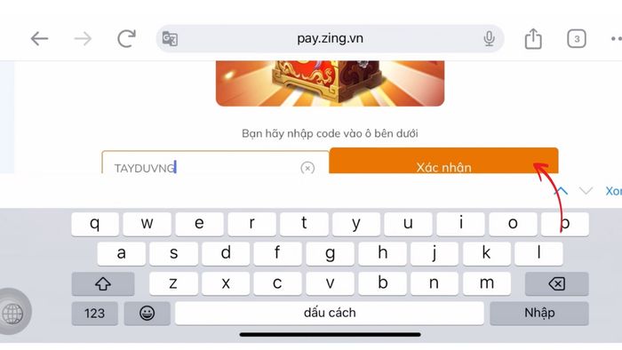 Hướng dẫn nhập code Tây Du Truyền Kỳ - Bước 3