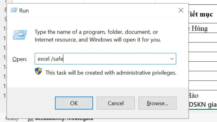 Hướng dẫn sửa lỗi không nhập dữ liệu vào Excel – Phương pháp 11