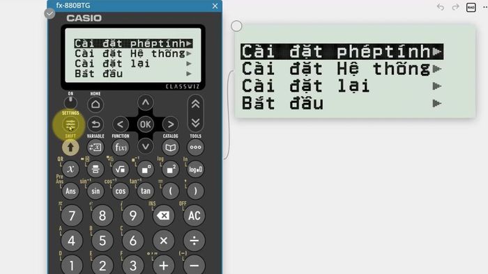 Cách tắt chế độ tự động làm tròn trên máy Casio 880