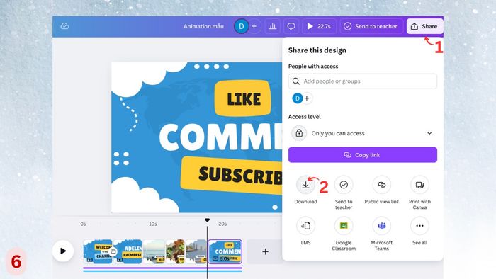 Hướng dẫn chi tiết cách tạo Animation trên Canva bước 6