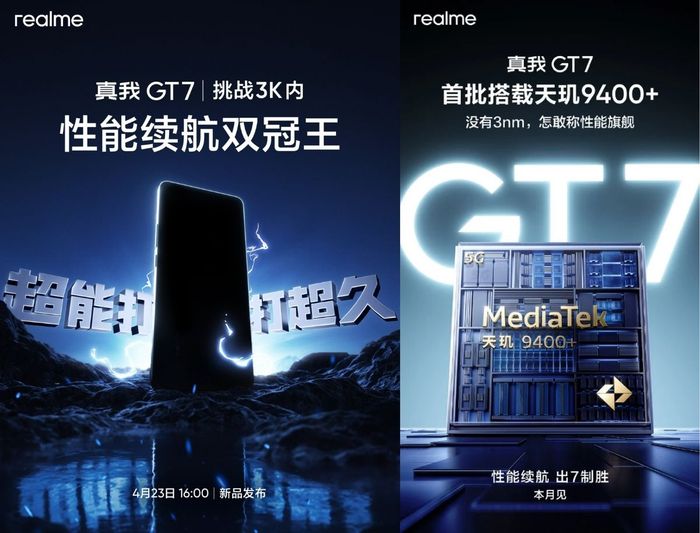 realme GT7 lộ diện thời điểm ra mắt và xác nhận sử dụng chip Dimensity 9400 Plus