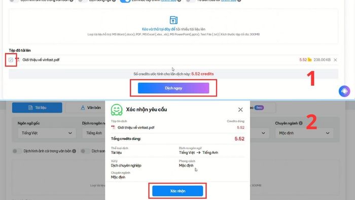 Hướng dẫn sử dụng Doctranslate để dịch tài liệu – Bước 4