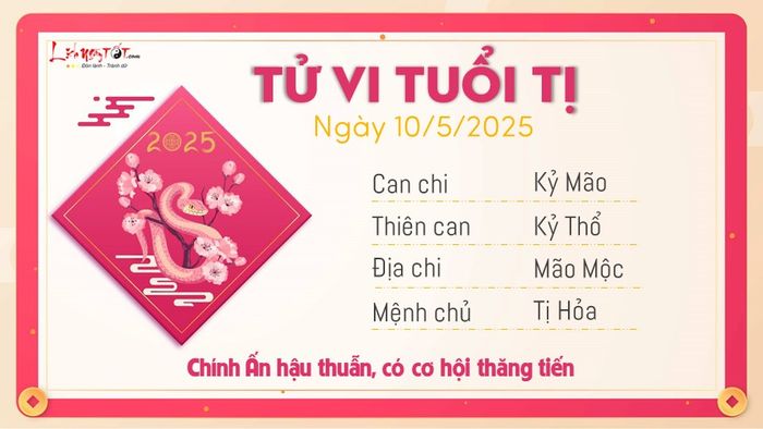 6 Tử vi hàng ngày 10-5-2025 - Tuổi Tị