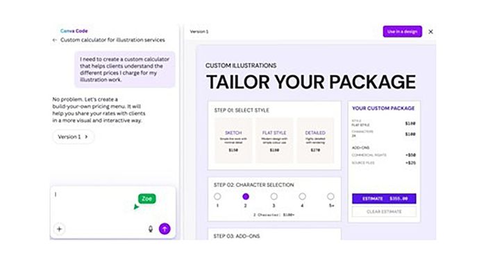 Tính năng Canva Code