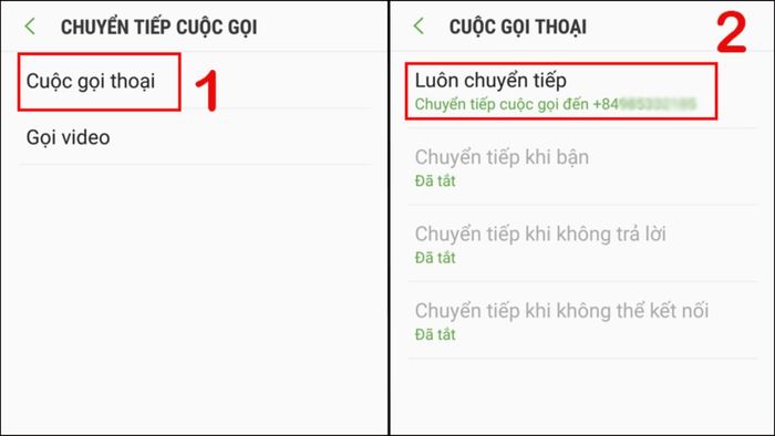Hướng dẫn tắt chuyển tiếp cuộc gọi trên điện thoại Android - bước 2