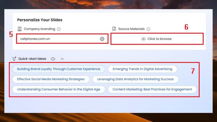 Hướng dẫn sử dụng Presentations AI để tạo Slides thuyết trình – Bước 2