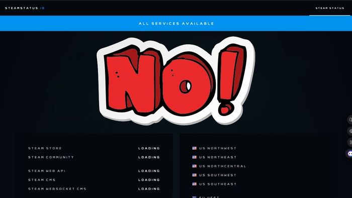 Không thể truy cập Steam Status