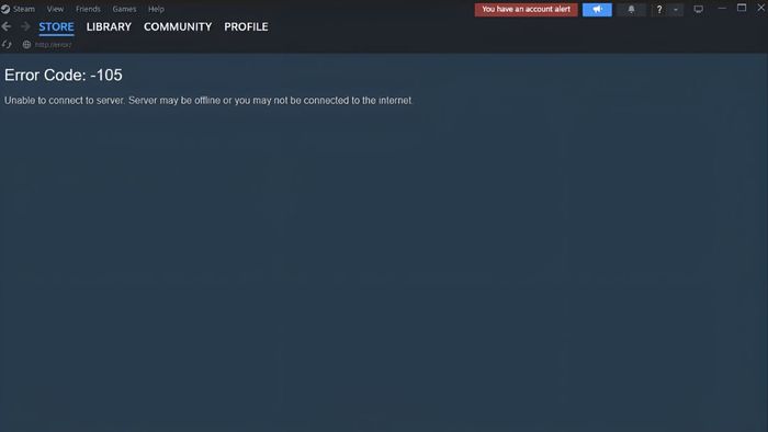 Không thể tải trang Steam