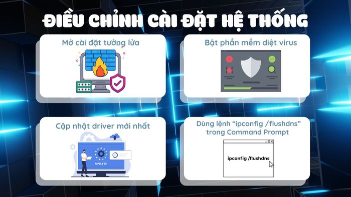 Điều chỉnh lại cài đặt hệ thống