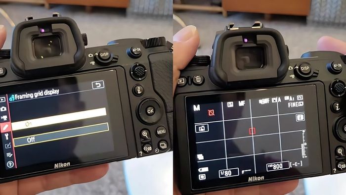 Hướng dẫn bật lưới trên máy ảnh Nikon Z6, Z50, Zfc - bước 3