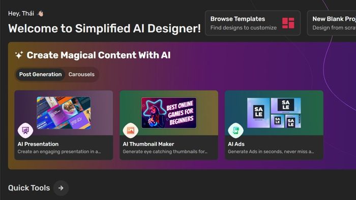 Hướng dẫn sử dụng Simplified AI Design hỗ trợ công việc - bước 1