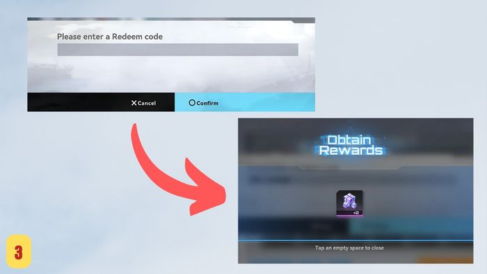 Hướng dẫn nhập code ETE Chronicle nhận thưởng - bước 3