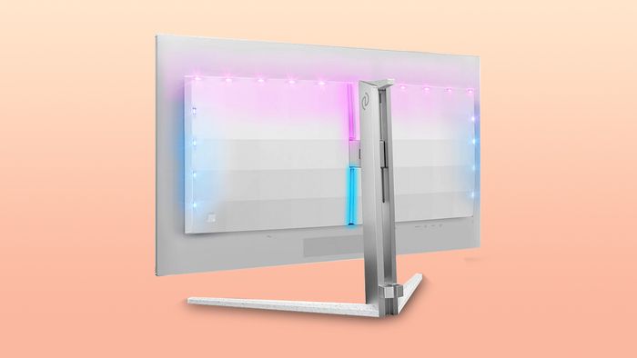 Mặt lưng của Philips Evnia 27M2N8800 được trang trí bởi các dải đèn LED đẹp mắt, tạo điểm nhấn nổi bật cho sản phẩm.