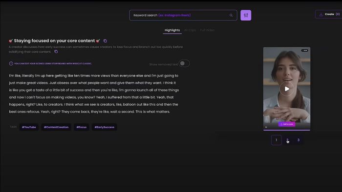 Một trong những tính năng nổi bật nhất của Wisecut AI là dịch phụ đề tự động chính xác và tiện lợi