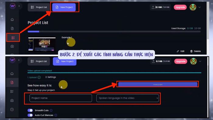 Hướng dẫn bước 2 sử dụng Wisecut video để chỉnh sửa video bằng AI