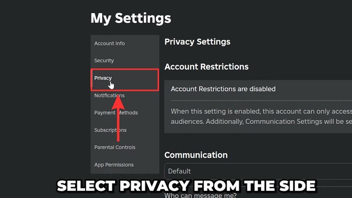 Hướng dẫn bật voice chat Roblox - bước 2