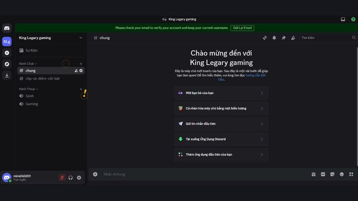 Hướng dẫn tạo server Discord King Legacy - bước 4
