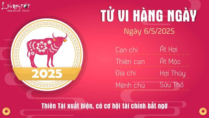 2 Tu vi hang ngay 6-5-2025 - Ban menh tuoi Suu