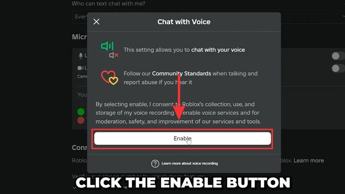 Hướng dẫn bật voice chat Roblox - bước 4