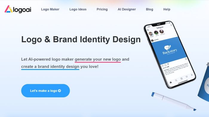 Hướng dẫn sử dụng LogoAI - Bước 1