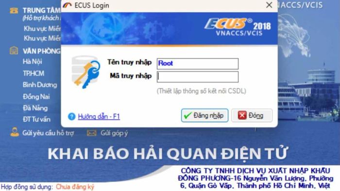 Thực hiện khai báo trên phần mềm
