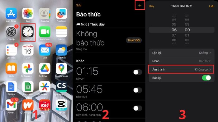 Cách cài nhạc chuông báo thức trên điện thoại iPhone, bước 1