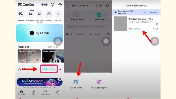 Cách đồng bộ CapCut giữa điện thoại và máy tính