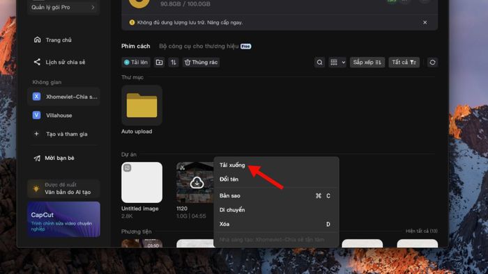 Cách đồng bộ CapCut giữa điện thoại và máy tính