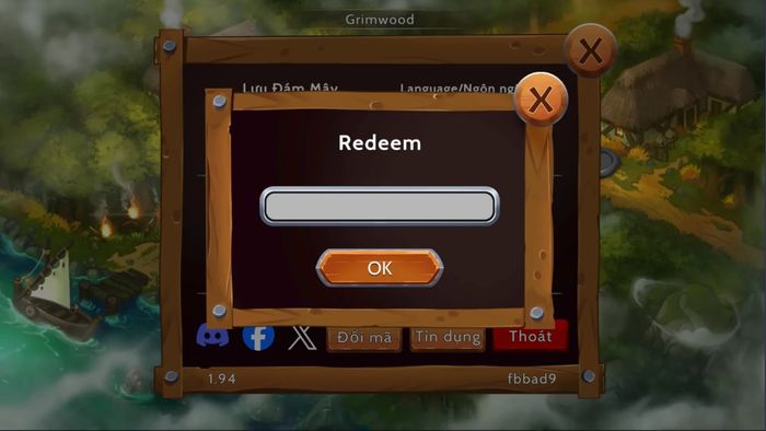 Cách nhập mã Obsidian Knight - bước 4