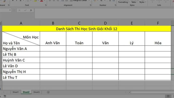 Tìm hiểu ô gạch chéo trong Excel và các tình huống nên áp dụng