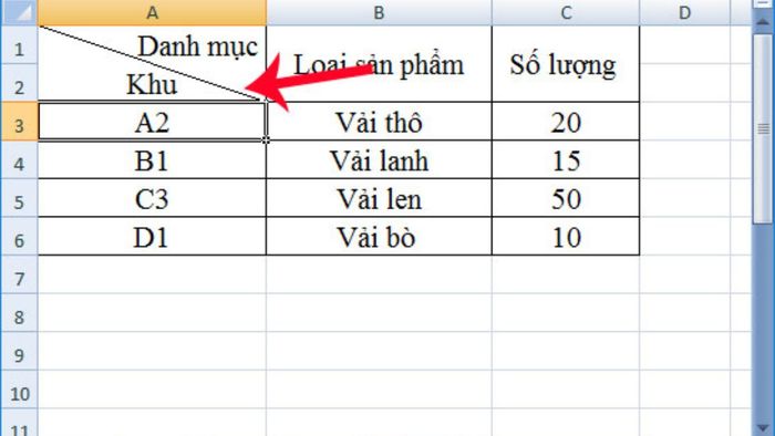 Tìm hiểu ô gạch chéo trong Excel là gì