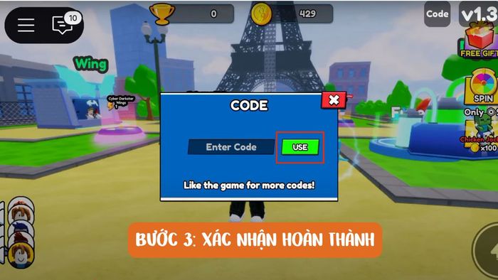 Hướng dẫn nhập code Climb and Jump Tower - Bước 3