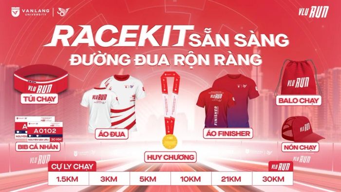 Bộ Racekit dành cho giải chạy VLU Run 2025