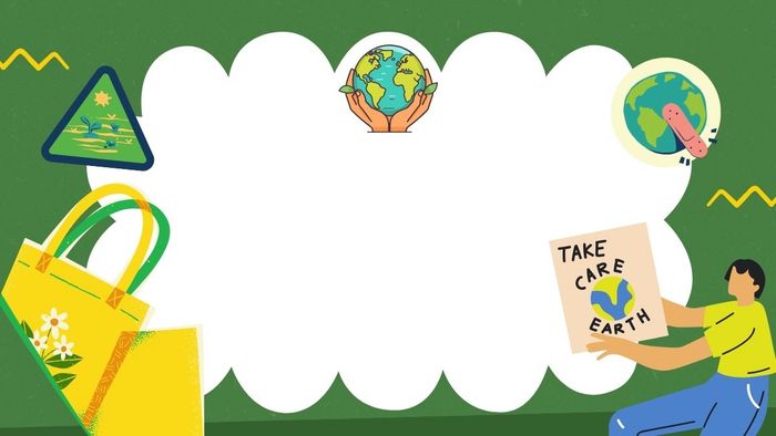 Hình nền PowerPoint cây xanh kết hợp biểu tượng tái chế đa sắc màu