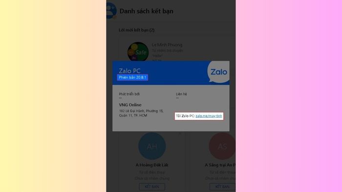 Hướng dẫn cập nhật Zalo trên máy tính - bước 3