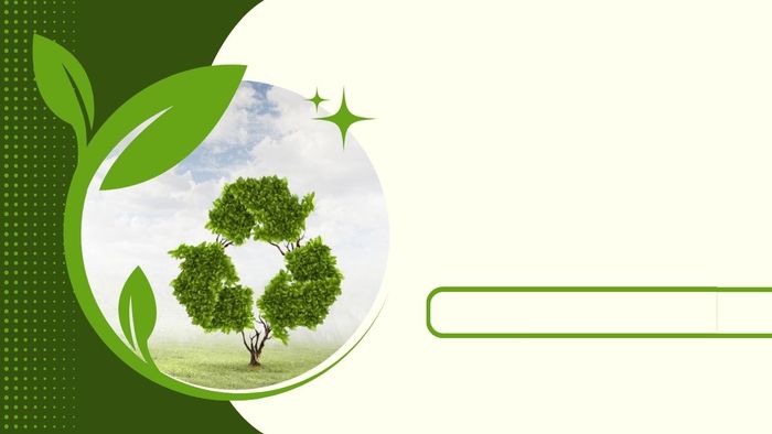 Hình nền PowerPoint cây xanh phối hợp biểu tượng tái chế đẹp mắt