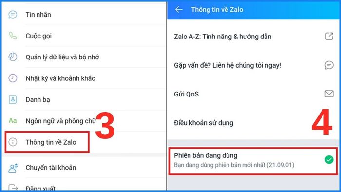 Hướng dẫn kiểm tra phiên bản Zalo đang dùng trên điện thoại