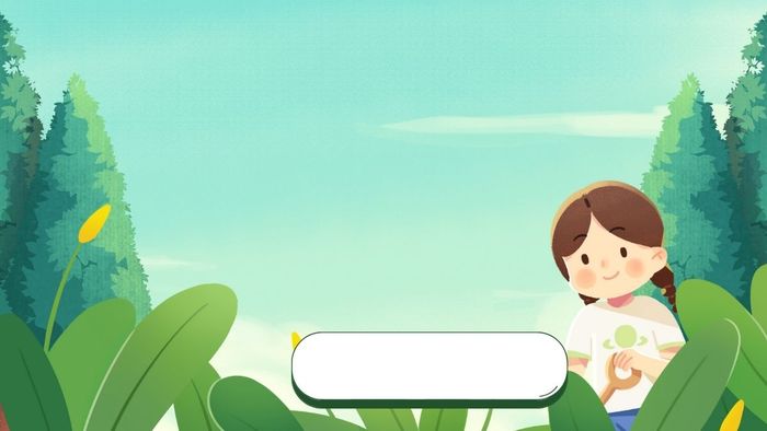 Hình nền PowerPoint cây xanh hoạt hình vui nhộn và ngộ nghĩnh
